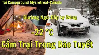 [4K] Winter camping in a snow storm -22&deg;C /Subaru Forester/campgruond MysRetreat Ontario Canada