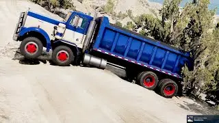 BeamNG Drive - Twin Steer Dump Truck Off Road on the Small Island USA