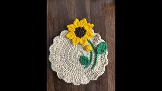 Crochet flower coaster