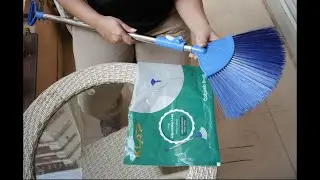 KLAP Cobweb Brush with Detachable Head | Long Extendable Handle | Spider Web Cleaning | (Blue)