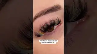 🌈 Splash of Color: Quick Dive into Rainbow Lash Extensions! #shorts #eyelashes #rainbow #satisfying