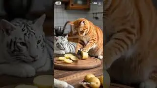 Hero Cat Rescues White Tiger in Amazing Moment! 😻🐅 #CatHero