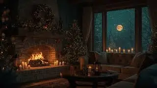 Crackling Fireplace with Gentle Rhythmic Meditation Music, Winter Ambience for Sleep & Relaxation
