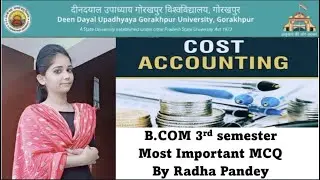 DDU B.com 3rd Sem Cost Accounting Important MCQ