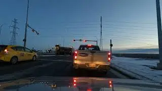 Dark Winter Morning Drive Around NE Calgary
