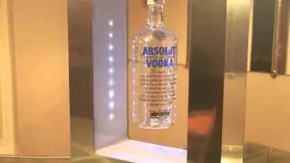 Absolut LED display with floating bottle