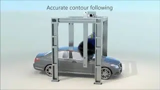 3D модель имитация работы щеточной станции конвейерной мойки WashTec SoftLine Vario