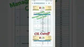 CIL Cutoff 2025 ! Coal India Limited Management Trainee Cutoff! CIL Result 2025