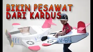 membuat mainan pesawat kardus