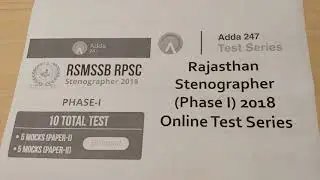 Rajasthan Services Selection Board Recruitment for Stenographer 2018