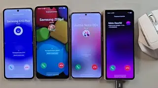 Incoming call Samsung Galaxy ZFlip5 Samsung A06 Samsung S21 Samsung ZFold4 with mouse control