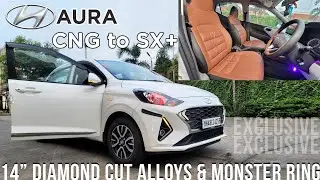 AURA CNG TO SX + CONVERT|| MONSTER HEADLAMP  WITH APP CONTROLLED RING &14