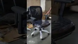 Q Mesh Office Ergonomic Chair with Adjustable armrest Lumber Steel Finish Base Black #officechairs