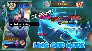SAVAGE ! LING GOD MODE DESTROY ALL ENEMY ! NO MERCY ! TOP GLOBAL  LING GAMEPLAY - MOBILE LEGENDS