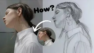Easy way to draw a side angle face step-by-step | #drawing #art