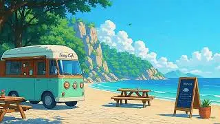 Ocean Balcony Coffee ☕ Peaceful Summer Lofi Mood 🏖 Lofi Beats to Study, Relax [lofi hiphop mix]