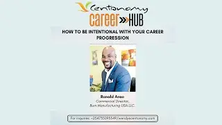 Ronald Arao ~ How to Be Intentional With Your Career Progression #CentonomyCareerHub