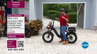 DeLorean 750W LowStep Folding EBike w/Pedal Assist   Acc...