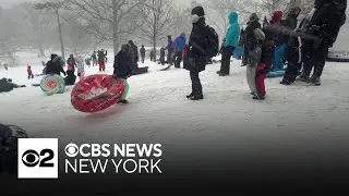 Sledders flock to Central Park during NYC snowstorm