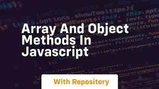 Array and object methods in javascript