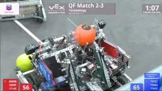 VEX Worlds 2016 - VRC HS Technology - QF 2-3 (8000B 3388T 1114Z) 209 vs 203 (7972C 7386A 7797C)