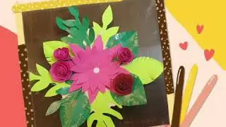 Paper Flowers | Paper leaf | Easy paper flower with leaves|DIY paper craft |Origami paper craft