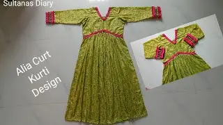 Trendy Alia Cut Kurti Cutting And Stitching / V Yoke Gathered Naira.  #aliadress