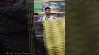 ikat linen saree #ikat #ikatsarees #handmadesaree