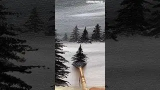 Pine tree panting 🌲❄️😍 Acrylic painting #art #drawing #painting #viralvideo #shorts #trending