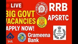 ⭐  🔴 LIVE: Government & PSU Jobs 2025 | Massive Vacancies Out | Apply Fast!Big Recruitment |