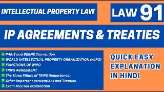 IPR Agreements & Treaties | WIPO, TRIPS, Paris & Berne Convention | BALLB, LLB, UGC NET | LAW91