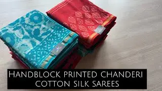 Hand Block Printed Chanderi Cotton Silk Sarees | Whatsapp : 73388872202 |Website link : www.fabk.in