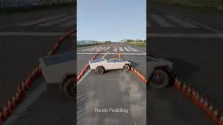 Tesla Cybertruck: Epic Cone Parking Challenge! 😱🚗 #shorts