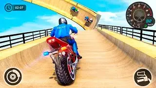 Modern Police Bike Mega Ramp Stunt Game #Android Gameplay #Motor Cycle Race Game #Bike Game