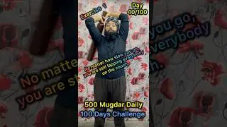 Day 40 ✅ 500 Mugdar Swings 🏋🏻100 Days Challenge 💪 #motivation #fitness #squats #barbell
