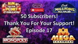 50 Subscribers! | National Lottery Online Scratch Cards | Cash Millions Multiplier | Mega Cashword