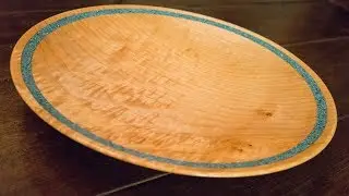 Turning A Figured Maple Platter With Turquoise Inlay | Woodturning