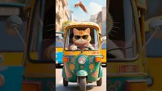Cat Drive car #cat #cute #animals #catshorts #cartoon