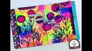 Neon fun Art Journal Page