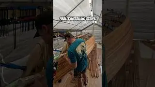 Finally stripping the hull! #canoe #sailing #boatbuilding #boat #woodworking #gopro #wtwwa