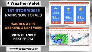 1ST STORM 2026 RAIN SNOW WARMER & DRY WEEKEND NEXT WEEK SNOW CHANCES NEXT FRIDAY