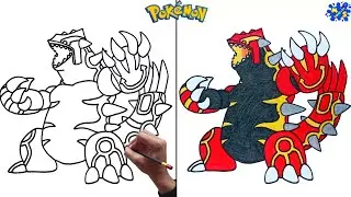 How to draw Mega Groudon Pokemon || Easy Step by Step
