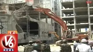GHMC demolishes illegal constructions in Gurukul Trust lands