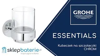 ESSENTIALS Kubeczek na szczoteczki z mocowaniem ściennym Chrom GROHE 40447001 - SklepBaterie.pl