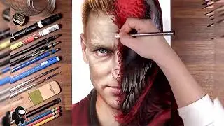 DRAWING VENOM with COLORED PENCILS! (Full Process + Tips), #venom #art #drawing #drawvenom #shorts 