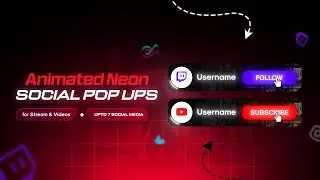 Animated Neon Social Media Lower Thirds for Streamers & Content Creators