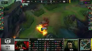 LCS Spring 2020 W1D1 | 100 Thieves vs Golden Guardians |  100 vs GGS | Full Game