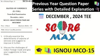 MCO 15 II PREVIOUS YEAR QUESTION Paper II Important Questions ll IGNOU