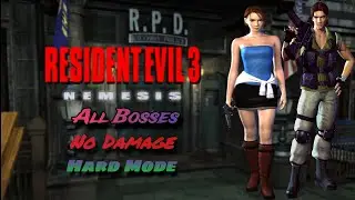 Resident Evil 3: Nemesis - All Bosses(With Cutscenes) No Damage / Hard Mode + Ending