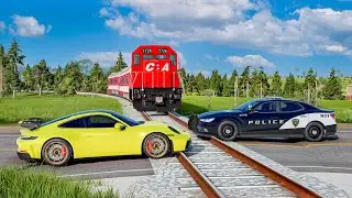 Cars vs Train Tracks Challenge Ends in Total Destruction!